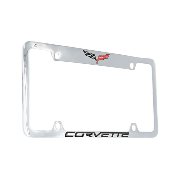 Chevrolet Corvette C6 Chrome Plated Metal Top Engraved License Plate Frame Holder