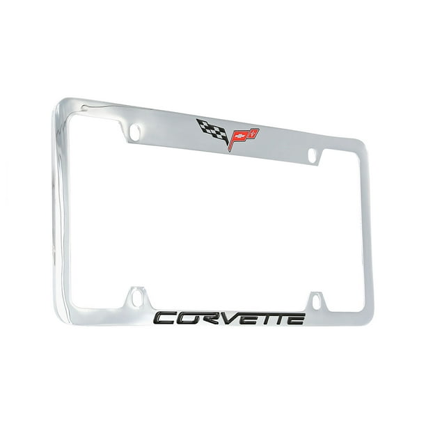 Chevrolet Corvette C6 Chrome Plated Metal Top Engraved License Plate