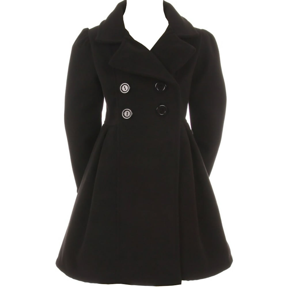 Blunight Collection - Little Girls Dress Coat Long Sleeve Button Pocket ...