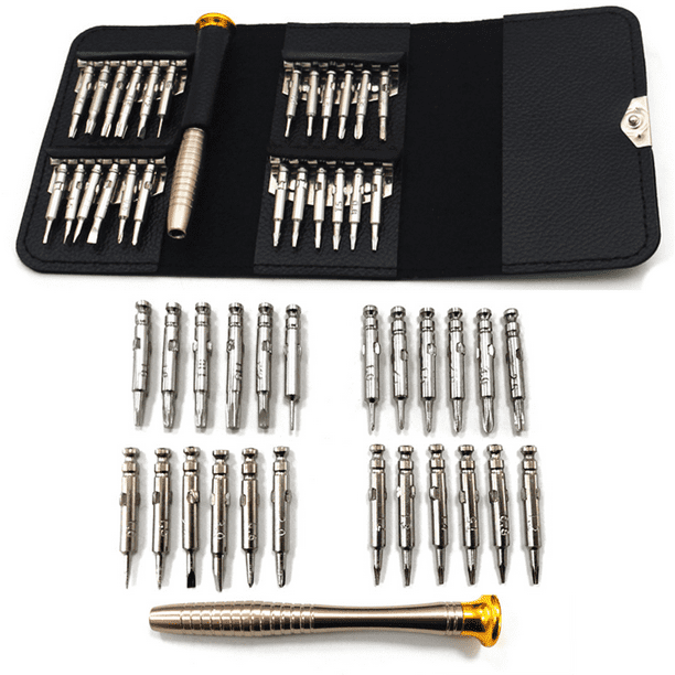 Kit 25 Tournevis De Précision HAMKU – Pour Lunettes, Opticien, électronique – Boîte Noire Compacte