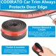 thumbnail image 3 of Tira de ajuste de coche de 2,5 m, hoja frontal de goma suave, protector universal de parachoques de coche, tira adhesiva anticolisión para alerón de coche, camión, SUV (negro y rojo), 3 of 5