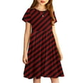 thumbnail image 4 of Ashirexll Teen Summer Dresses, Girls Summer Dresses, 4-14 Years Toddler Girls Summer Gradient Color Printed Short Sleeve Stretchy Dress A-Line Dress, 4 of 7