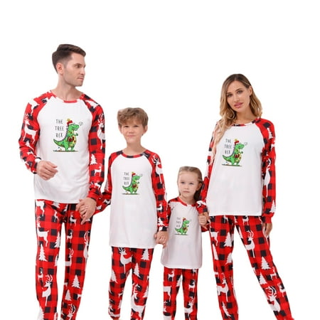 

YILEEGOO Family Matching Christmas Pajamas Set Long Sleeve Sleepwear Nightwear For Couples Kids Baby