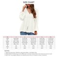 thumbnail image 6 of Women T Shirts Lace Stitching V Neck Long Puff Sleeve Single Breasted Decoration Casual Top White L, 6 of 6