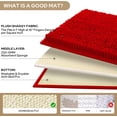 thumbnail image 4 of 3 Pieces Bathroom Rugs, Ultra Soft Non Slip Absorbent Chenille Toilet Bath Mat Set (Red), 4 of 6