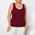 thumbnail image 3 of AherBiu Plus Size Tank Tops for Women Pajamas Cami Shirts Lace Round Neck Sleeveless Sleepwear Tees, 3 of 7
