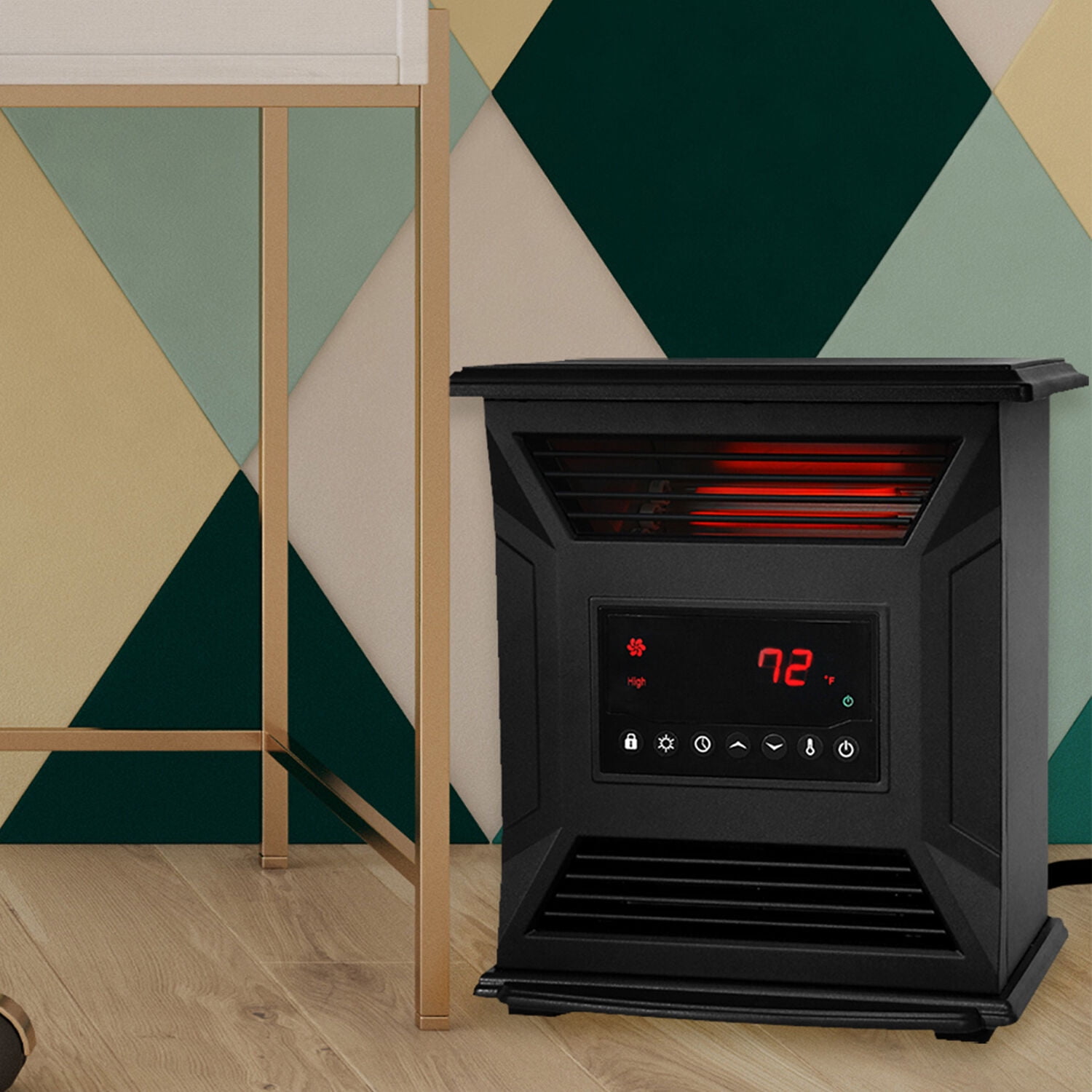 LifeSmart Portable 6-Element Infrared Electric Heater with Remote Control  and Timer | Front Air Intake Cabinet | 3-Settings | Cool to Touch Exterior  | Tip Over Protection | HT1270 - Walmart.com