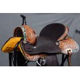 thumbnail image 3 of 15 In Hilason Western Horse Ranch Cutter American Leather Saddle Brown, 3 of 7