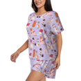 thumbnail image 2 of Kdxio Fashionable Cats Print Pajamas Sets for Women Short-Sleeved Pjs with Lounge Shorts Two Piece Sleepwear S-4XL, 2 of 5