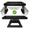 thumbnail image 4 of Sofa Arm Tray Table Portable Couch Arm Clip-On Tray Space Saving Wooden Sofa Arm Rest Table for Wide Couches Stable Sofa Armrest Side Tables for Remote Drinks Snacks Phone Holder, 4 of 11