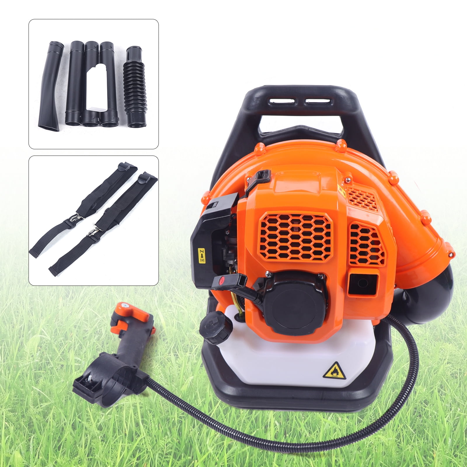 Gas Powered Backpack Leaf Blower, Air Volume Adjustable, Air Duct Removable, 2-Stroke Lawn Grass Blower for Garden