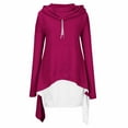 thumbnail image 3 of Itsame Lightweight Hoodies for Women Hood Sweatshirts Pullover Crew Neck Solid Color Long Sleeve Sportswear Hot Pink Size XL, 3 of 4