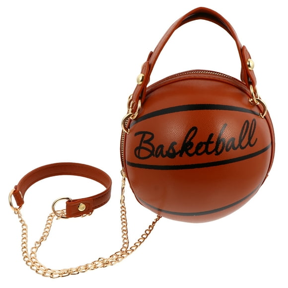 EeaseMX 1pc Bolso simple de la forma del baloncesto Bolso de la PU Bolso versátil pequeño y redondo de las mujeres