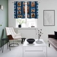 thumbnail image 5 of 2 Panels Kitchen Tier Curtains 39 Inch Length, Desert Camels Grommets Window Treatment Curtain, Wildlife Brown Animals Blue Geometric Thermal Curtains Drapes for Living Room/Bathroom, 5 of 9