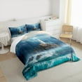 thumbnail image 3 of Manfei Cyan Ocean Marine Bedding Comforter Set for Teen, Coastal Lighthouse Twin Comforter Sets, Nautical Bedding Set, Super Cozy Room Decor, 2-Piece, 3 of 8