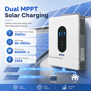 ANENJI 12000W Hybrid Solar Inverter 48V,Dual MPPT 500V 160A Charger,120/240V Split-Phase,Support Parallel 6 Units UL certification