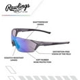 thumbnail image 3 of Rawlings Baseball Sunglasses RY1801- Mens Lightweight Adult Sports Sunglasses - Durable - Scratch Resistant - Available in Four Colors, 3 of 5