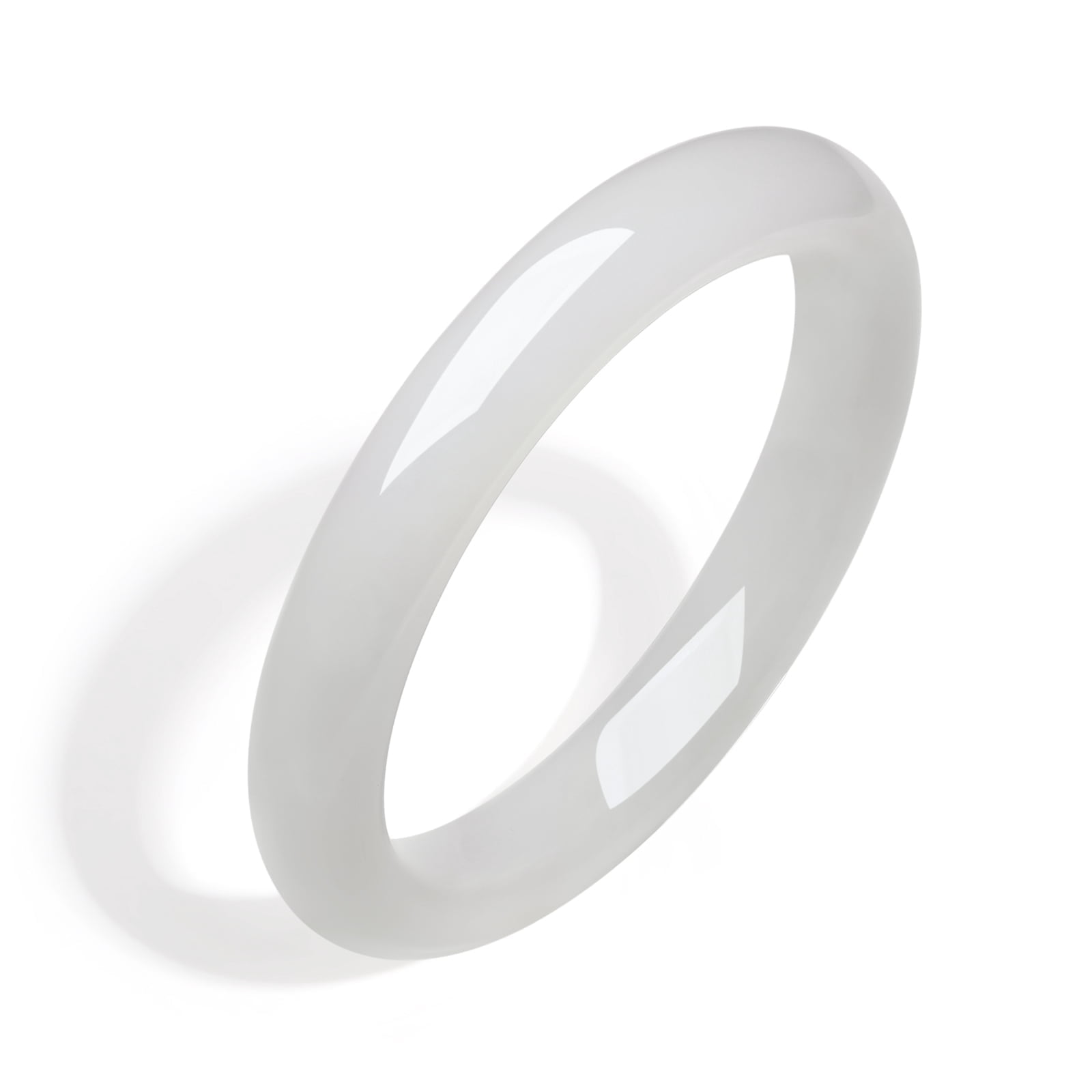 ZHOU LIU FU Chunky 12mm Natural Nephrite Jade Bangle Bracelet Fine-Grained Jewelry for Women Feng Shui Protection Good Luck Gift | 54mm