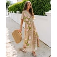 thumbnail image 7 of Eternatastic Women's High Waist Long Dress Floral Printed High Split Beach Vacation Flowy Maxi Dress XXL Green, 7 of 7