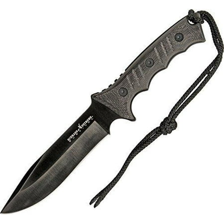 Schrade SCHF3N 12in Full Tang High Carbon S.S. Fixed Blade Knife with 6.4in Clip Point Blade and Micarta Handle for Outdoor Survival, Camping and