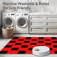 thumbnail image 5 of ODIKA 6'x9' Machine Washable Non-Slip Area Rug, Classic Gingham with Bold Contrasting Squares High Traffic Rug with Pad, Red, 615862, 5 of 8