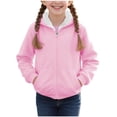 thumbnail image 2 of Trikvn Girls Fleece Lined Zip Up Hoodie Winter Warm Heavyweight Sweatshirt Colorblock Hooded Jacket Outerwear with Pockets for Kids Tween Fall Cold Weather, 2 of 8