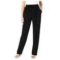 thumbnail image 4 of felwors Women's Pull-On Knit Pants with Elastic Waist Pockets Soft Comfortable Casual Trousers for Everyday Wear and Travel（Black， XL）, 4 of 4