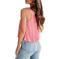 thumbnail image 5 of Lamuusaa Women's Shine Sequin Tank Tops, Sleeveless Scoop Neck Glitter Backless Crop Vest T-Shirts, 5 of 6