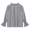 thumbnail image 5 of GaThRRgYP Children's and Girls Sweatshirts Clearance,Girls V-neck Long-sleeved Tops Shirts Kids Loose Tunic Tops Aged 3-14 Years Gray 13 Years, 5 of 6