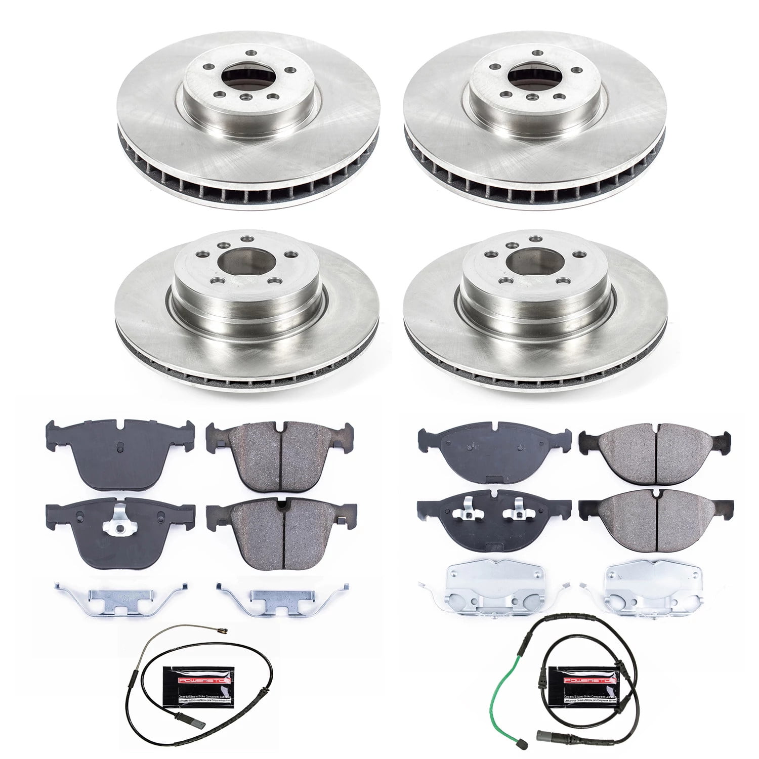 PowerStop Front and Rear Stock Replacement Brake Pad and Rotor Kit Fits: BMW Select Models KOE8442