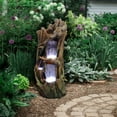 thumbnail image 2 of Alpine Corporation Three-Tier Waterfall Tree Trunk Fountain with LED Lights, 2 of 2