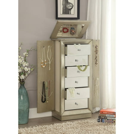 ACME Talor Jewelry Armoire, Antique Gold