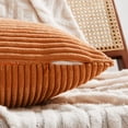 thumbnail image 4 of Fancy Homi 2 Packs Burnt Orange Big Decorative Throw Pillow Covers 24x24 Inch for Living Room Couch Bed, Farmhouse Boho Home Decor, Soft Corss Corduroy Patchwork Accent Square Cushion Case 60x60 cm, 4 of 8