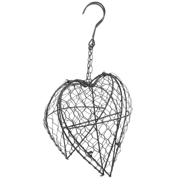 PENIKOKO Black Hanging Heart Planter with Wire Basket for Plants and Home Decor Indoor Outdoor
