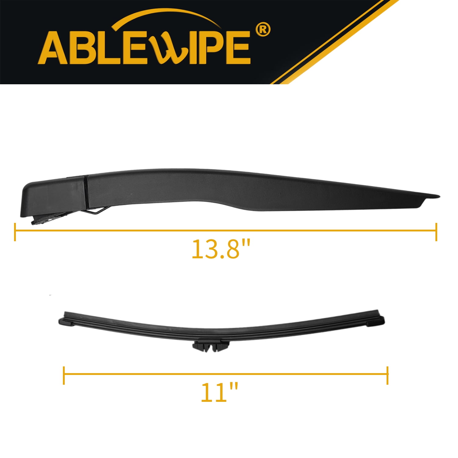 ABLEWIPE Windshield Wiper Blades Replacement for Ford EcoSport 2018-2021, Quality Front Rear Wiper Blade with Rear Arm, 26"+24"+11"+13.8" (Set of 4),Y010W7N10W