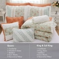 thumbnail image 2 of Bedding Sets 9 Piece Cotton Percale Comforter Set Coral King,Bed Sets, 2 of 18