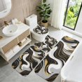 thumbnail image 5 of Black and Gold Marble Pattern Bathroom Rug Set 4 Piece,Includes Contour,Lid Cover,Bath Mat,Non-Slip Extra Soft Absorbent Washable, 5 of 5