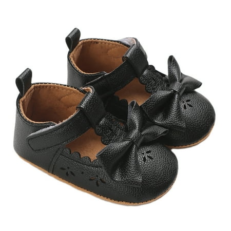 Loliuicca Baby Girl Flats Soft Soles Elegant Cute Bow Mary Jane Dress Shoes