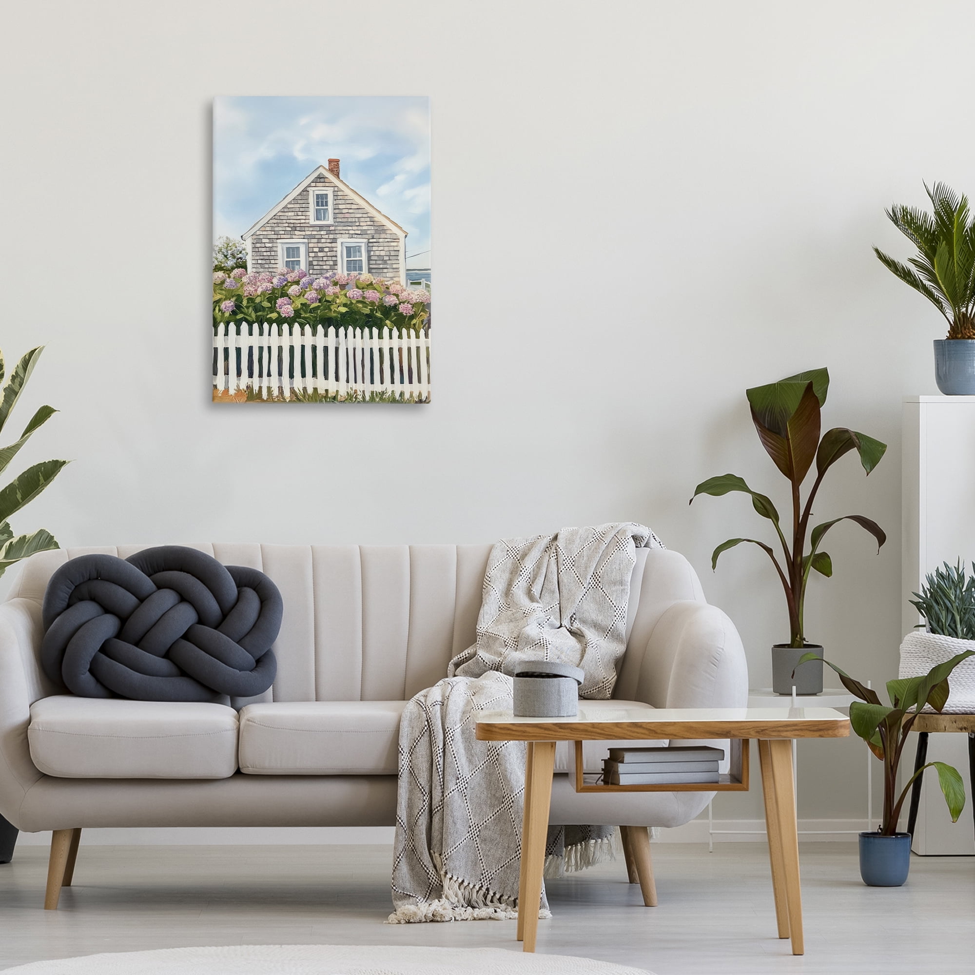 Stupell Industries Coastal Cottage Hydrangea Garden Canvas Wall Art, design by Sisi and Seb