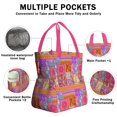 thumbnail image 3 of Pioneer Flower Drawstring Lunch Bag Women - Drawstring Lunch Bag Insulated for Work Office - Stain-Resistant Large Lunchbags for Women with Multi-Pockets, 3 of 6