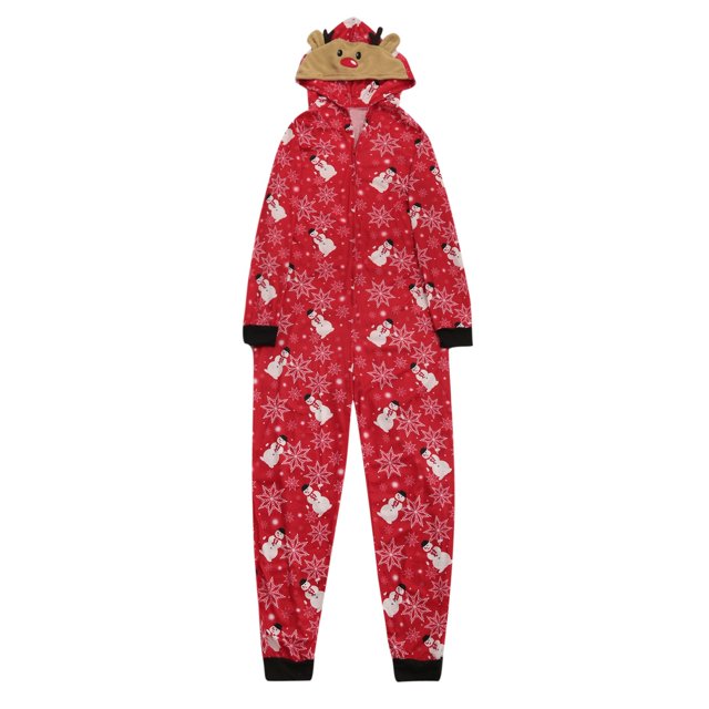 Nueva moda linda Navidad con capucha Estampado familiar Pijamas europeos y americanos Mono para padres e hijos Papá Pompotops ulkah941319