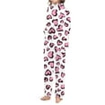 thumbnail image 5 of Women Pajama Sets Casual 2 Piece Valentines Day Print V Neck Long Sleeve Set Women Sleepwear,White,M, 5 of 5