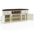 thumbnail image 3 of Pemberly Row 60" Corner TV Stand in White and Mahogany, 3 of 9
