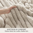 thumbnail image 4 of U by Bedsure Throw Blanket for Couch, Super Soft Cozy Cute Small Fleece Throws for Girls, Linen,50x60 inches, Wider Striped Design, 4 of 6