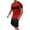 Red, variant on Cmfcve Men's Summer Oversize Short Sets Round Neck Printing Shirt Set Drawstring Short Sleeve Gym Sets with Pocket