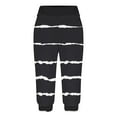 thumbnail image 3 of Scyoekwg Capris for Women Casual Summer Mid Waist Lightweight Capris Joggers Workout Athletic Yoga Pants Striped Print Ladies Capris Pants (Black,XXXL), 3 of 6