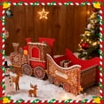 thumbnail image 5 of 22.45 Inch Christmas Trains for Present Santa Gift Train Box Christmas Presents Train Box Xmas Gift Trains with Funny Gingerbread Design Persona Xmas Presents Storage for Home Decor (Style a), 5 of 13