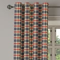 thumbnail image 3 of Ambesonne Checkered Grommet Curtain, Vintage Plaid Lines, 50" x 54", Dark Blue Coral Cream, 3 of 6