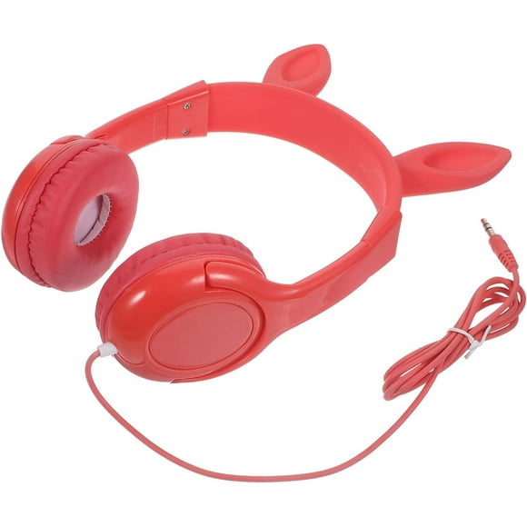 FYBTO Cat Ear Headphones Headphone for Wired Headphones Wired Kid Headset Earphones Wired Bunny Ear Headset Bunny Headphones Headset Wired Headsets Pink Child Headwear-0624