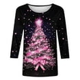 thumbnail image 5 of Women's Christmas Sweatshirts Funny Christmas Tree Print Pullover Sweater Blouses Long Sleeve Shirts Crew Neck Tops Casual Tops Comfy Fall Fashion Outfits Winter Christmas Clothes Christmas Gifts, 5 of 5